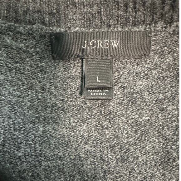 J Crew Merino Wool Alpaca Blend Dark Gray V-Neck Sweater Women's Large - Picture 10 of 10